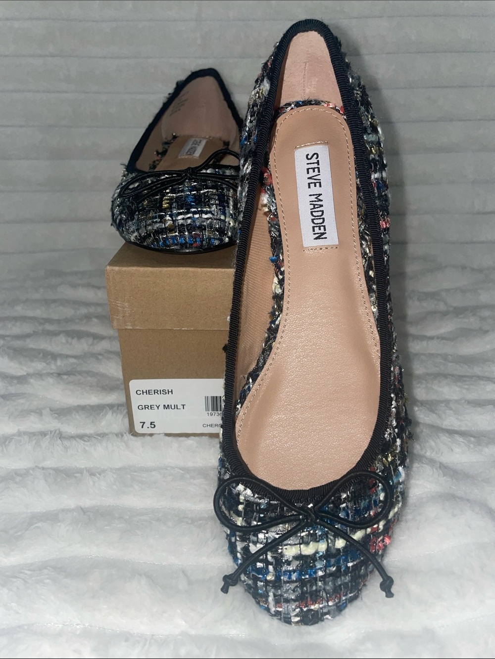 Steve Madden Cherish Tweed Multicolor Ballet Flats